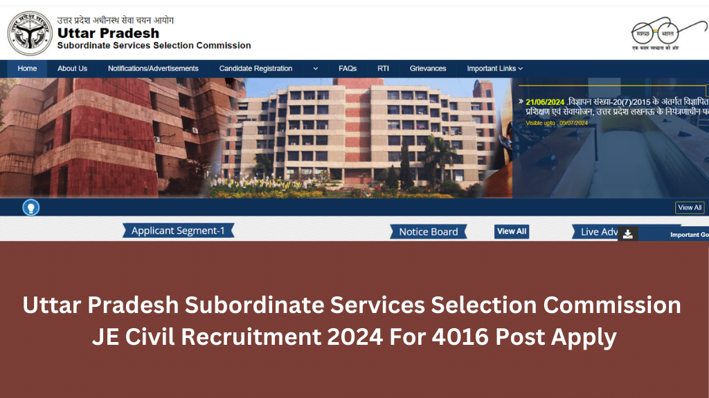 UPSSSC JE Civil Recruitment 2024