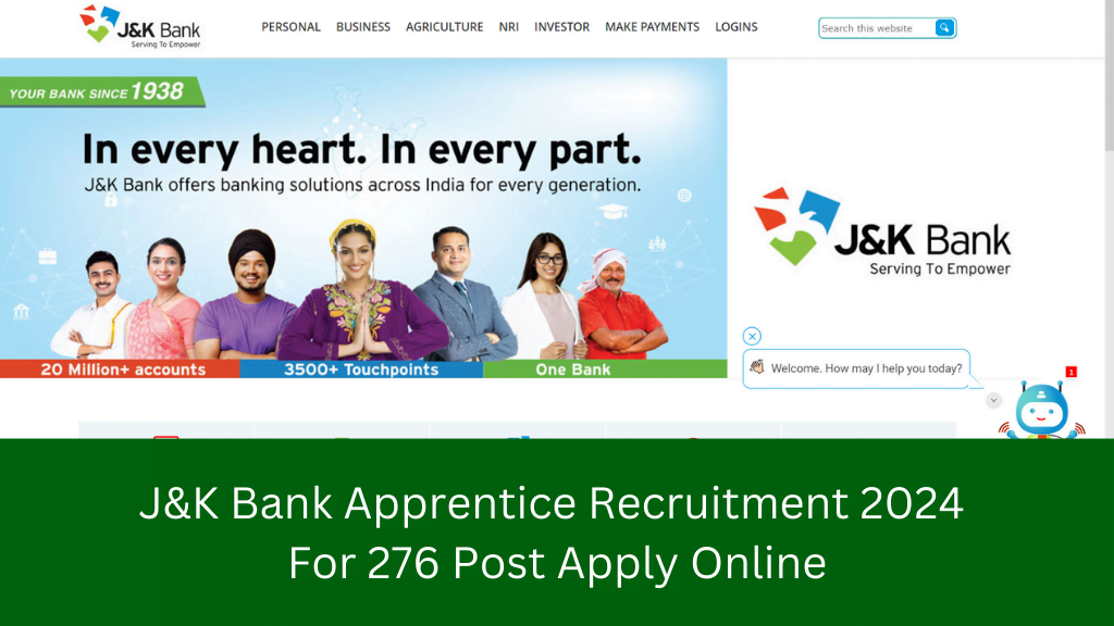 J&K Bank Apprentice Recruitment 2024