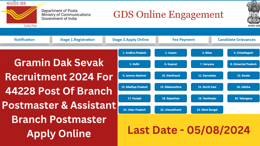 GDS Recruitment 2024 For 44228 Post