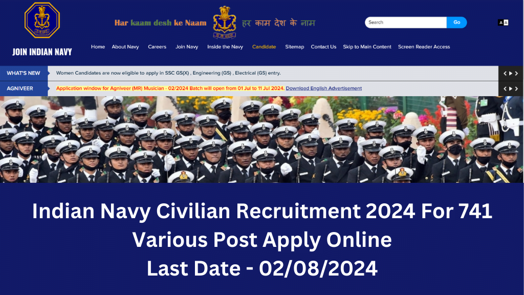 Indian Navy Civilian  Recruitment 2024