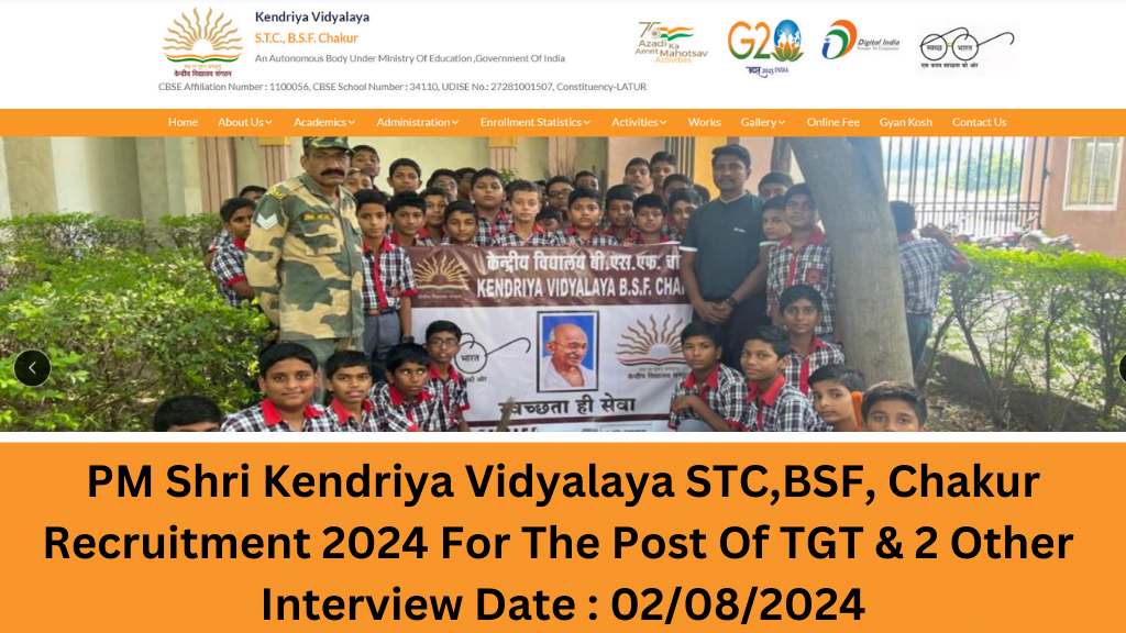 PM Shri Kendriya Vidyalaya Recruitment 2024