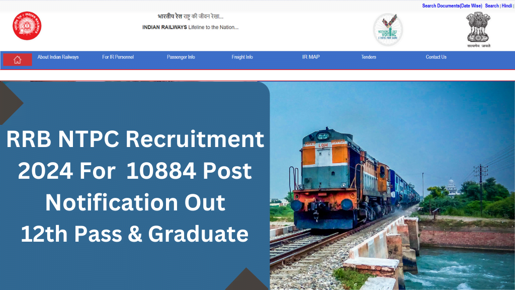 RRB NTPC Recruitment 2024 For 10884 Post 