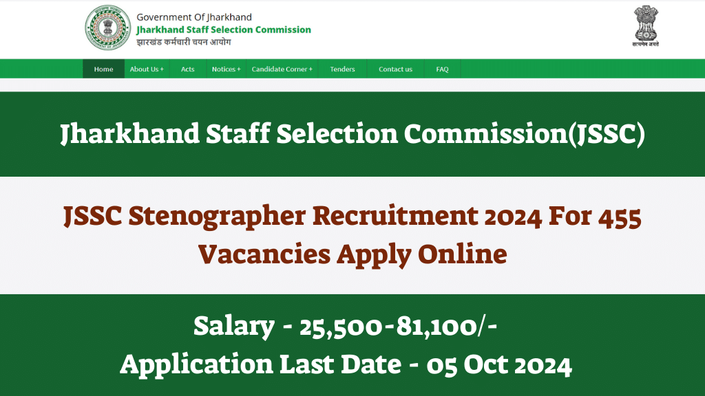  JSSC Stenographer Recruitment 2024