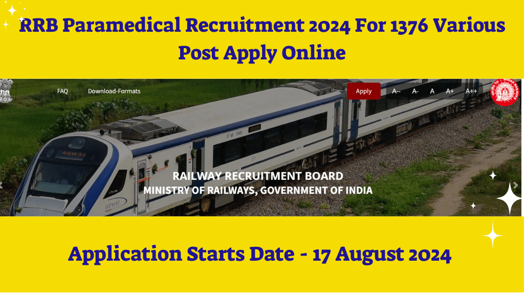RRB Paramedical Recruitment 2024