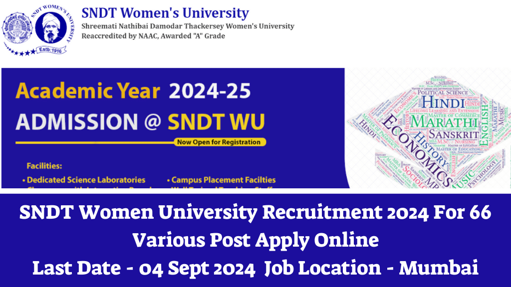    SNDT Women University Recruitment 2024