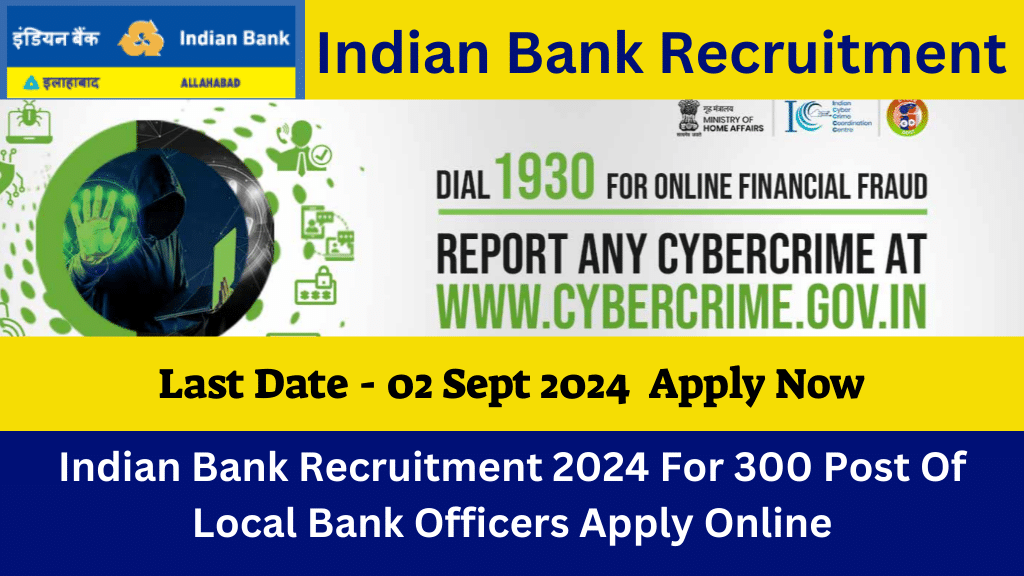  Indian Bank Recruitment 2024 For 300 Post