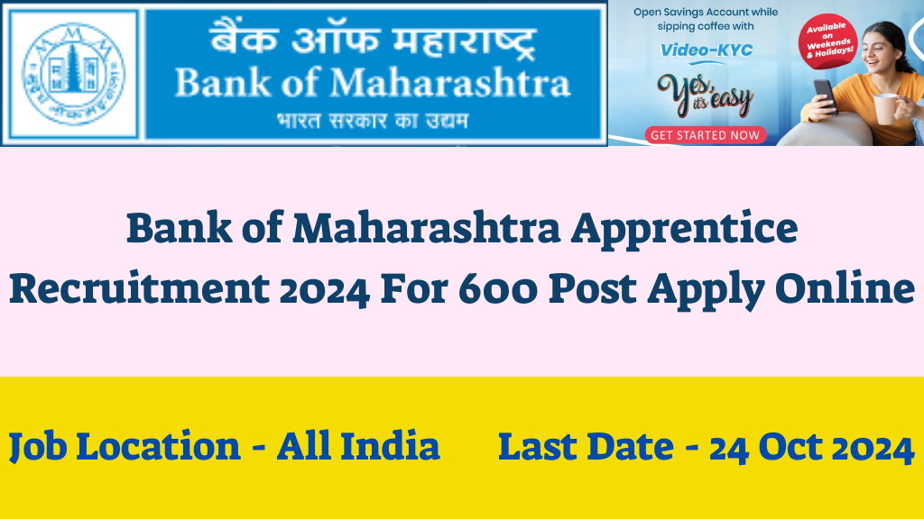 Bank of Maharashtra Apprentice Recruitment 2024 