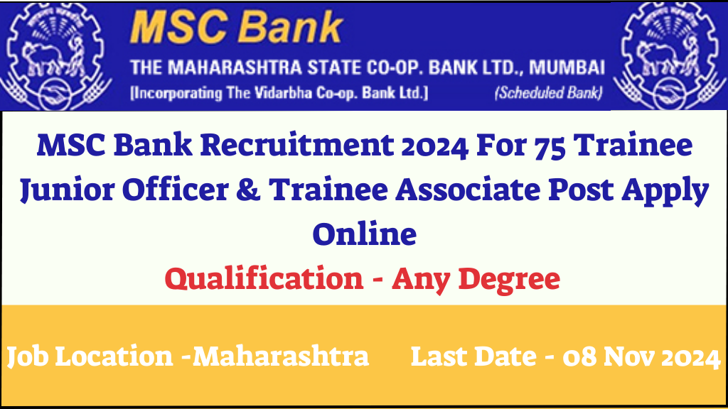 MSC Bank Recruitment 2024