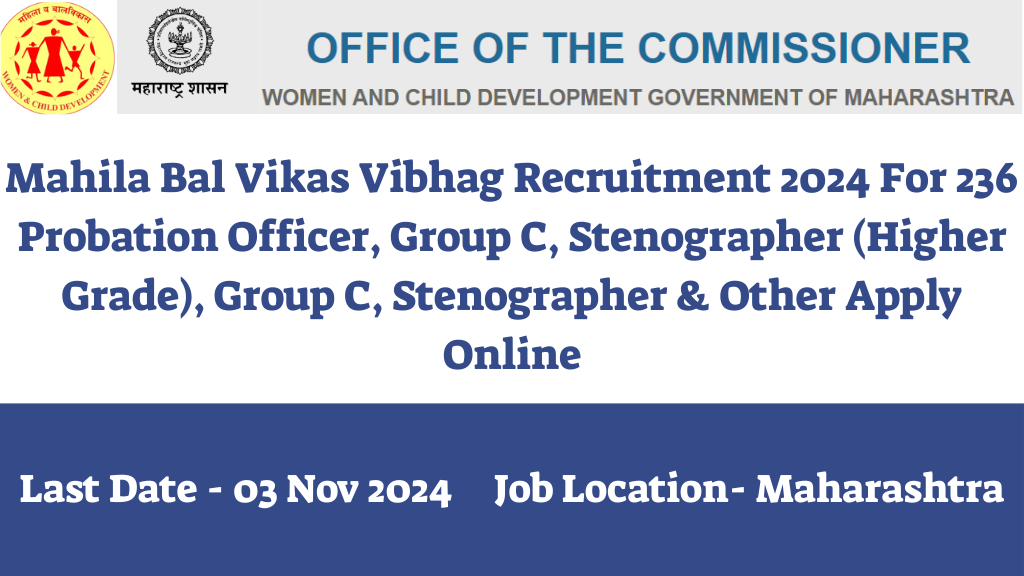 Mahila Bal Vikas Vibhag Recruitment 2024