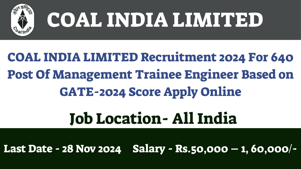 COAL INDIA LIMITED Recruitment 2024