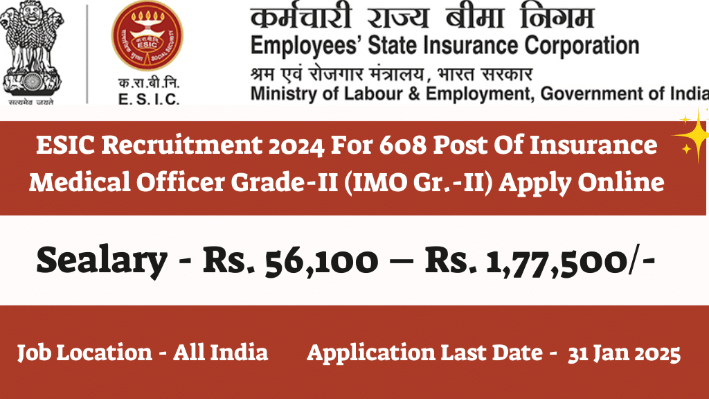 ESIC Recruitment 2024