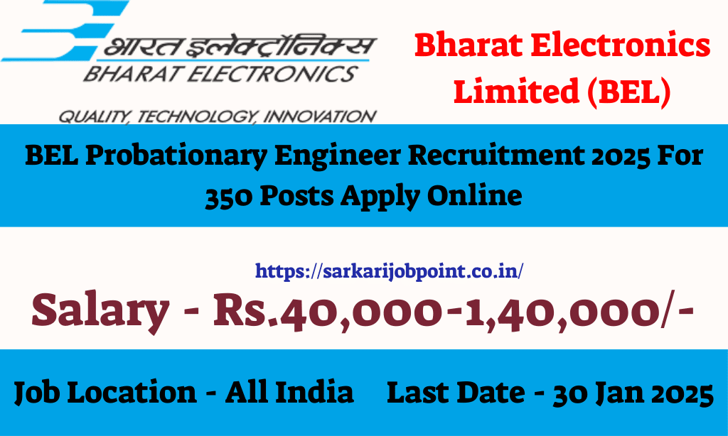 BEL Probationary Engineer Recruitment 2025