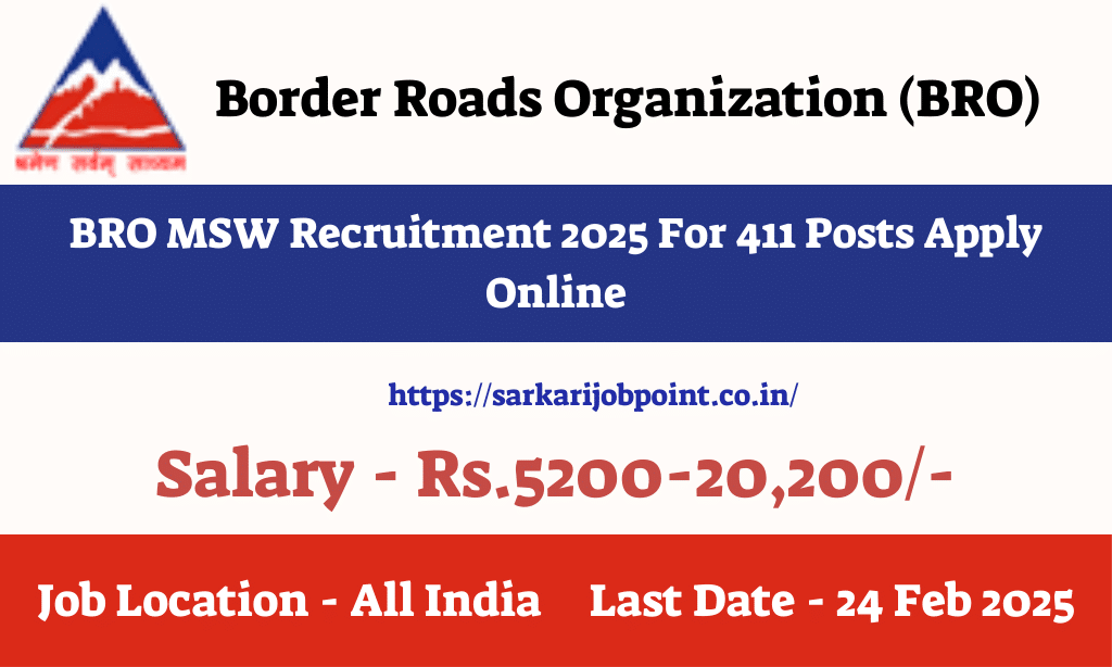BRO MSW Recruitment 2025