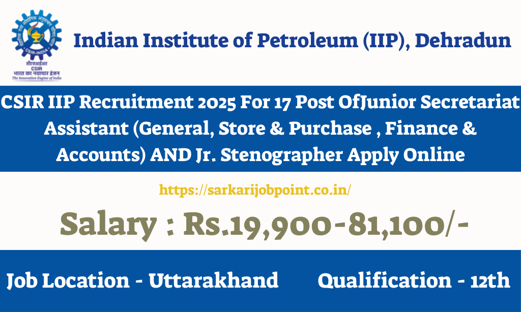 CSIR IIP Recruitment 2025