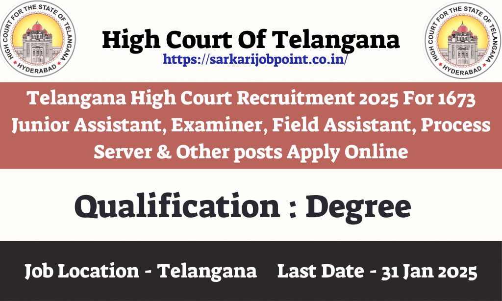 Telangana High Court Recruitment 2025