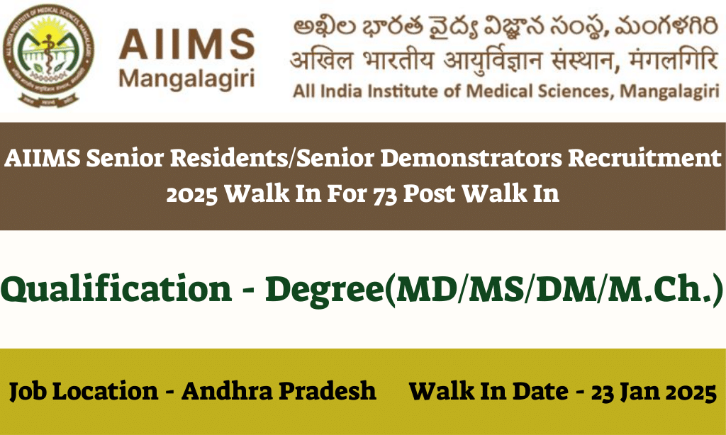 AIIMS Senior Residents/Senior Demonstrators Recruitment 2025