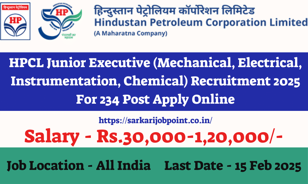 HPCL Jr Executive Recruitment 2025