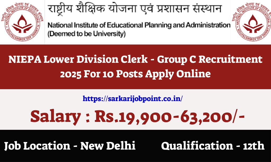 NIEPA LDC Recruitment 2025