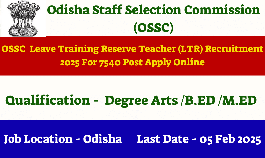 OSSC LTR Teacher Recruitment 2025