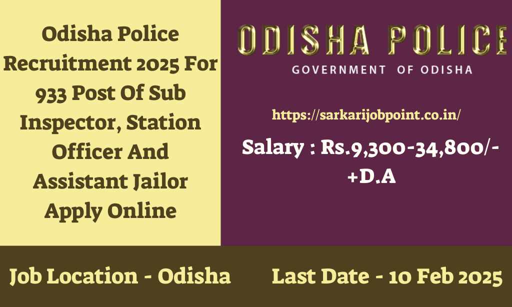 Odisha Police Recruitment 2025