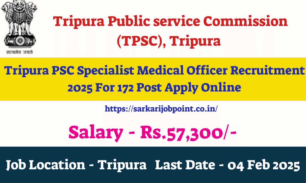 Tripura Specialist Medical Officer Recruitment 2025